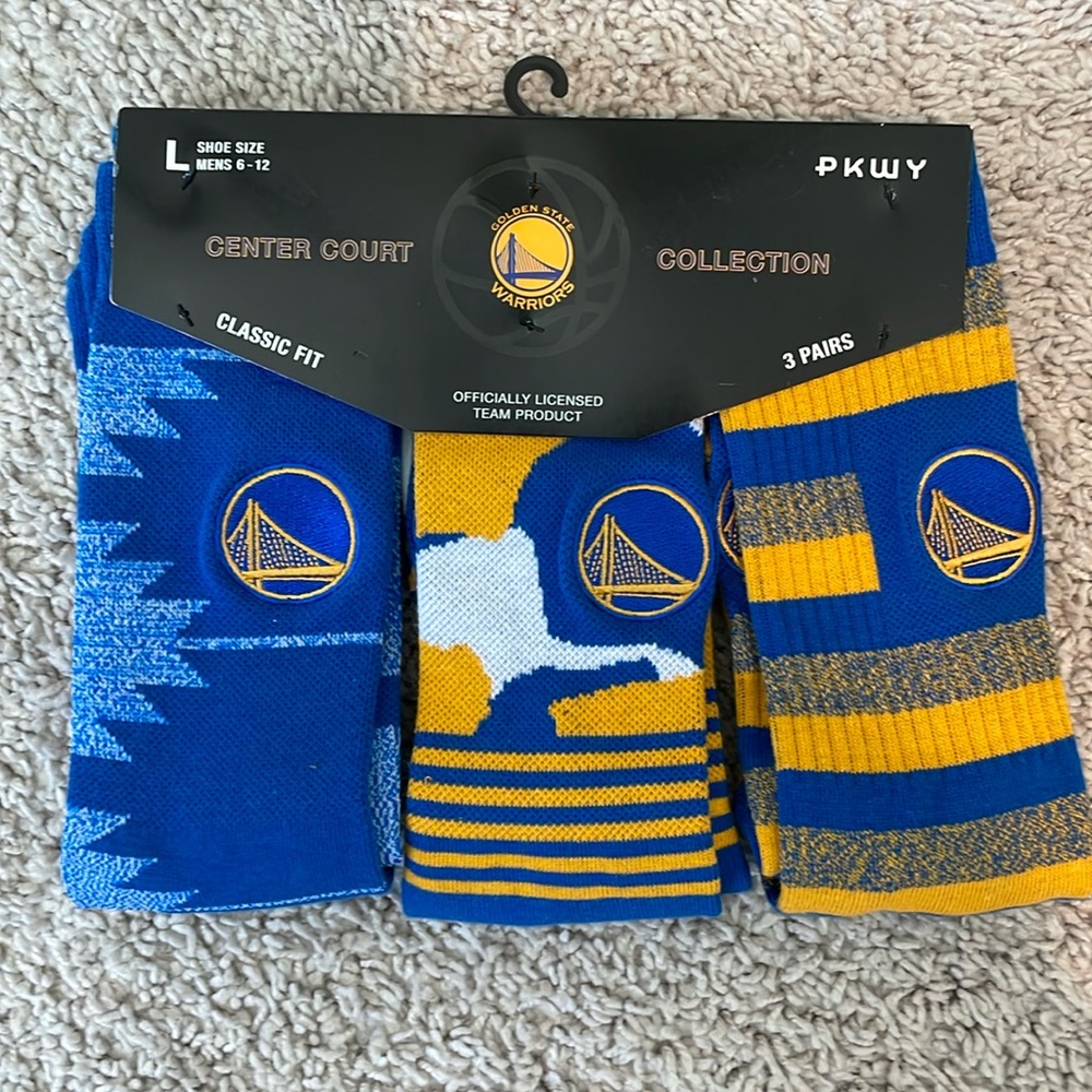PKWY Center Court Collection Golden State Warriors Socks (3 Pack)